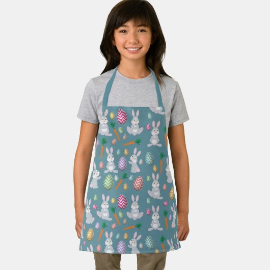 Cute Blue Paaster Bunny Rabbit Patroon Schort (Insitu)