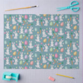 Cute Blue Paaster Bunny Rabbit Patroon Tissuepapier (Craft)