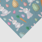 Cute Blue Paaster Bunny Rabbit Patroon Tissuepapier (Detail)