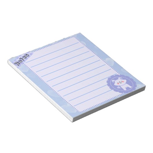 Cute Blue Pastel Baby Wolf  Notitieblok (Schuin)