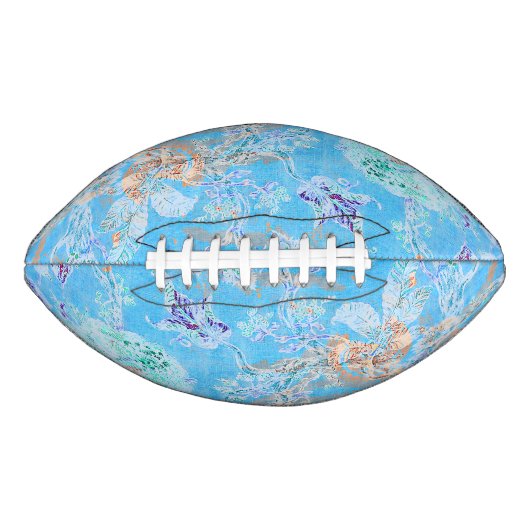Cute blue pastel floral bandana american football (Voorkant)