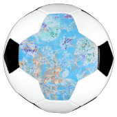 Cute blue pastel floral bandana voetbal (Gedraaid)