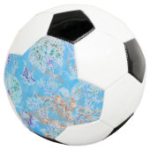 Cute blue pastel floral bandana voetbal (Drie kwart)