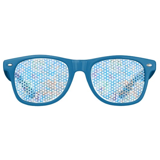Cute blue pastel floral retro zonnebril (Voorkant)