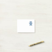 Cute Blue Patterned Teddy Bear Post-it® Notes (Op bureau)