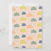 Cute Blue Peach Raindrops Boy Baby shower Kaart (Achterkant)