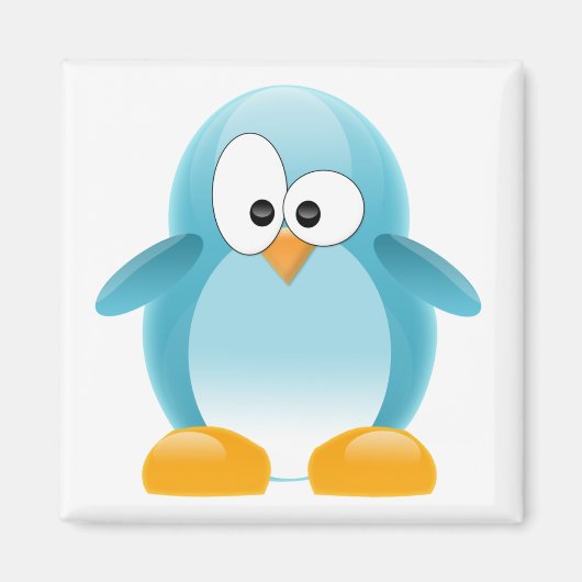Cute Blue Penguin Magneet (Voorkant)