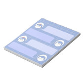 Cute Blue Penguin Notepad | Minimal Grid Me Notitieblok (Linkerzijde)