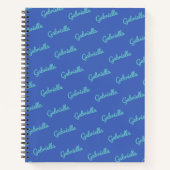 Cute Blue Personated Script Name Sketchbook Notitieboek (Voorkant)