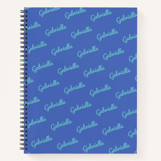Cute Blue Personated Script Name Sketchbook Notitieboek (Voorkant)