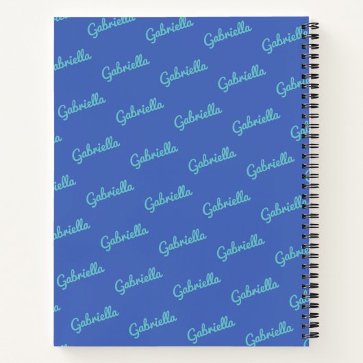 Cute Blue Personated Script Name Sketchbook Notitieboek (Achterkant)