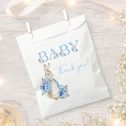 Cute Blue Peter Rabbit Baby shower Bedankzakje (Geknipt)