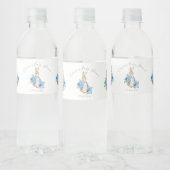Cute Blue Peter Rabbit Baby shower Waterfles Etiket (Flessen)