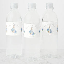 Cute Blue Peter Rabbit Baby shower Waterfles Etiket