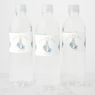 Cute Blue Peter Rabbit Baby shower Waterfles Etiket