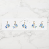 Cute Blue Peter Rabbit Baby shower Waterfles Etiket (Enkel label)