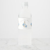 Cute Blue Peter Rabbit Baby shower Waterfles Etiket (Voorkant)