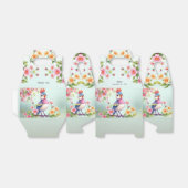 Cute Blue Pink Bird Floral Favor Box Bedankdoosjes (Uitgevouwen)