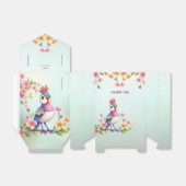 Cute Blue Pink Bird Floral Favor Box Bedankdoosjes (Uitgevouwen)