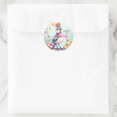 Cute Blue Pink Bird Floral Sticker (Tas)