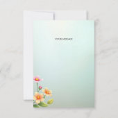 Cute Blue Pink Bird Floral Thank You Card Bedankkaart (Achterkant)