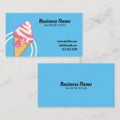 Cute Blue & Pink Cone Sprinkles Ice Cream Shop Visitekaartje (Voorkant / Achterkant)