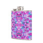 Cute blue pink flowers patterns heupfles (Links)
