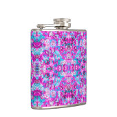 Cute blue pink flowers patterns heupfles (Rechts)