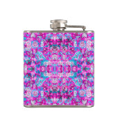 Cute blue pink flowers patterns heupfles (Achterkant)
