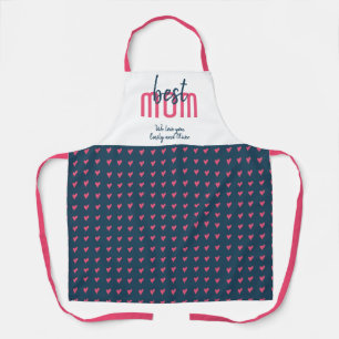 Cute Blue Pink Heart Best Mam Moeder Day Schort
