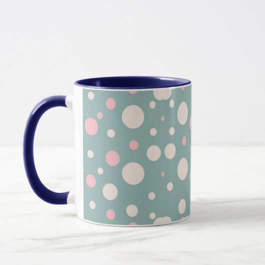 Cute Blue Polka Dot Coffee Mug Mok (Links)