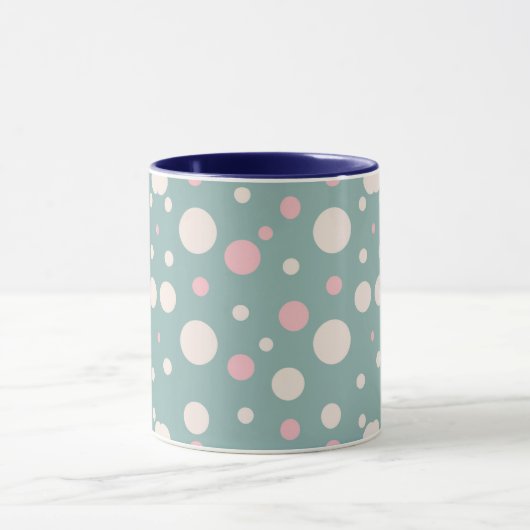Cute Blue Polka Dot Coffee Mug Mok (Midden)