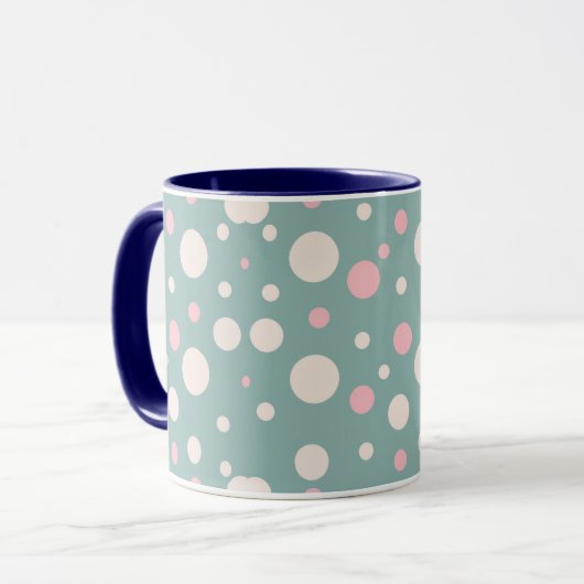 Cute Blue Polka Dot Coffee Mug Mok (Voorkant links)