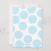 Cute Blue Polka Dots Cross Baptisme Invitation Kaart (Achterkant)