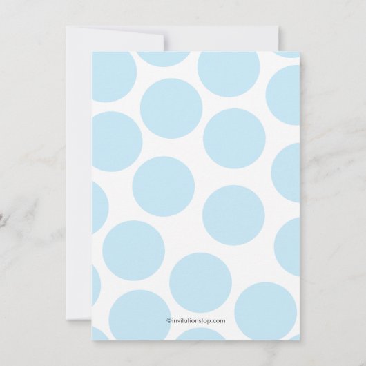 Cute Blue Polka Dots Cross-Communitation Invitatio Kaart (Achterkant)