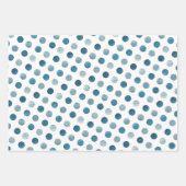 Cute Blue Polka Dots Modern & Elegant Kerstmis Inpakpapier Vel (Voorkant 3)