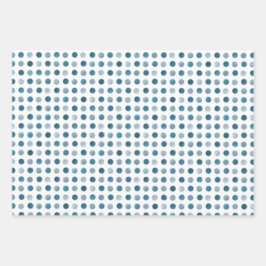 Cute Blue Polka Dots Modern & Elegant Kerstmis Inpakpapier Vel (Voorkant 2)