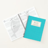 Cute Blue Polka Dots Personalized Kinder Recipe Notitieboek (Binnen)