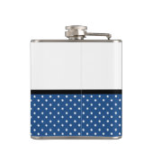 Cute Blue Polka Dots Red Rose Chevron Bow and Name Heupfles (Achterkant)