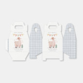 Cute Blue Pset Cactus Boho Llama Baby shower Bedankdoosjes (Uitgevouwen)