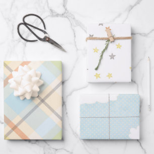 Cute Blue Pset Mix n Match Baby shower Inpakpapier Vel