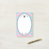 Cute Blue Pset Post-it® Notes (Op bureau)