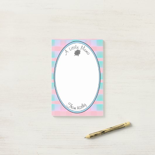 Cute Blue Pset Post-it® Notes (Op bureau)
