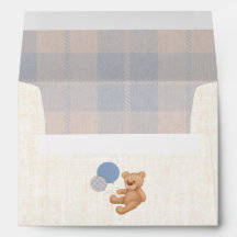 Cute Blue Pset Teddy Bear Envelope
