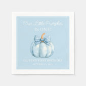 Cute Blue Pumpkin Boy Baby First Birthday Servet (Voorkant)