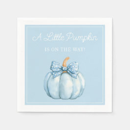 Cute Blue Pumpkin Boy Baby Shower Servet