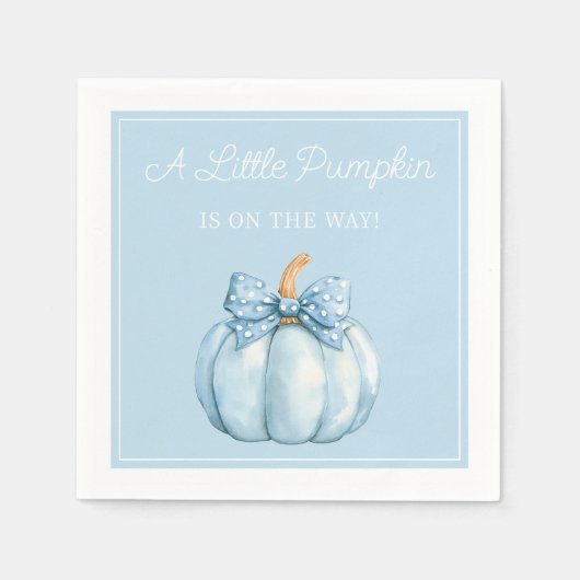 Cute Blue Pumpkin Boy Baby Shower Servet (Voorkant)