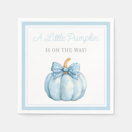 Cute Blue Pumpkin Boy Baby Shower Servet