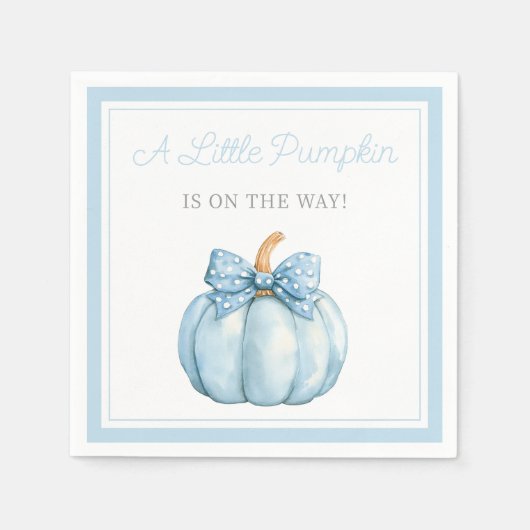 Cute Blue Pumpkin Boy Baby Shower Servet (Voorkant)