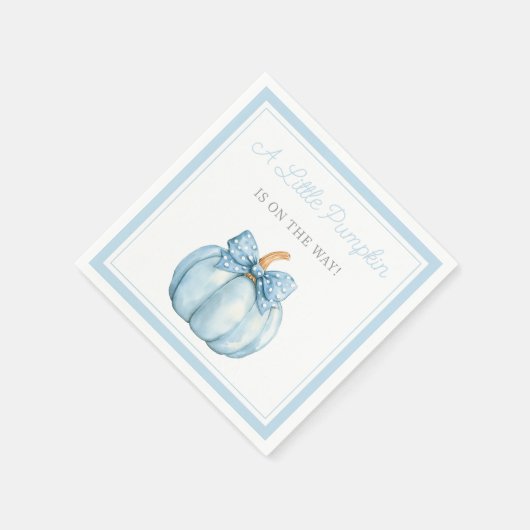 Cute Blue Pumpkin Boy Baby Shower Servet (Hoek)